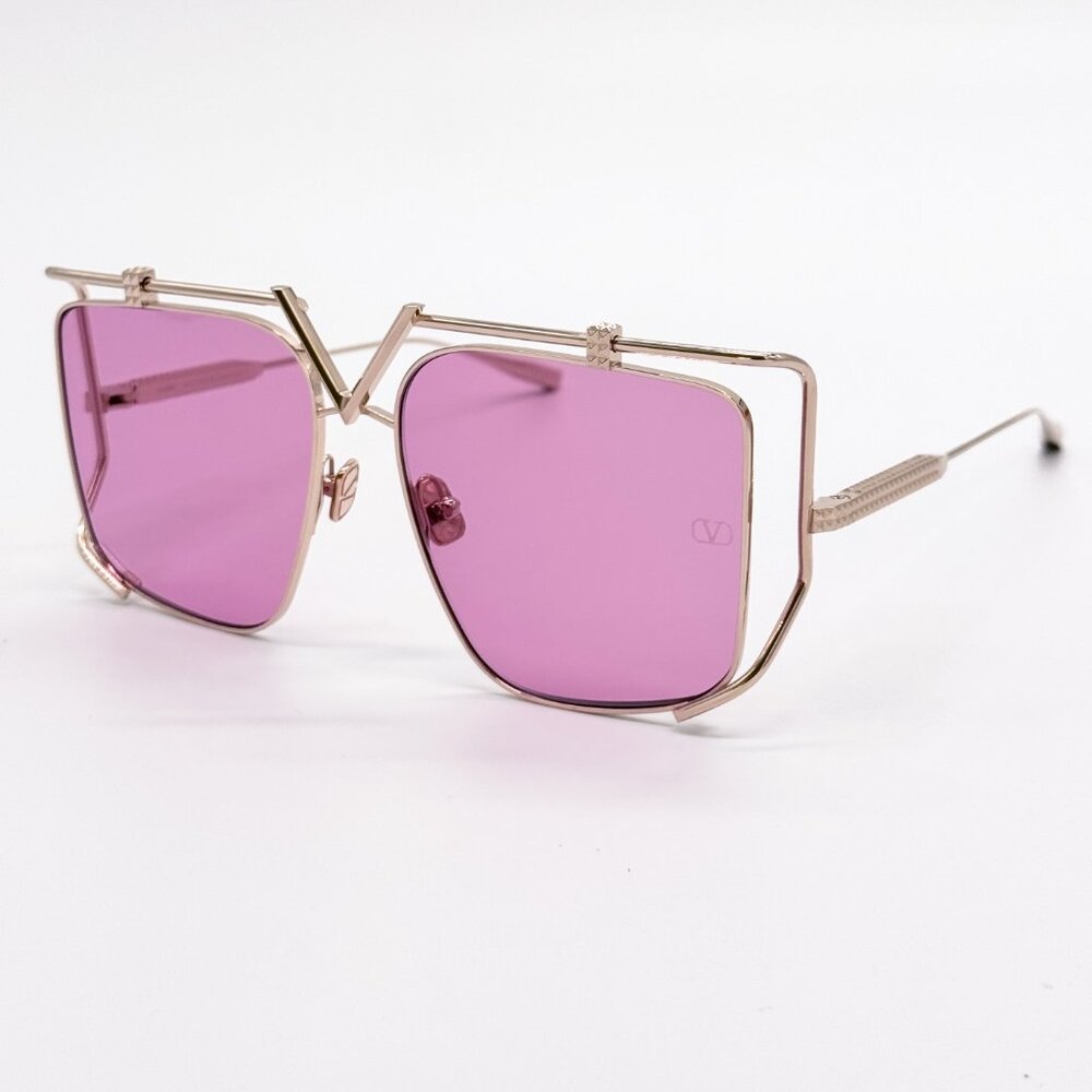 NEW VALENTINO V-LIGHT VLS-116C WOMEN PINK TITANIUM SUNGLASSES VALENTINO - Picture 4 of 11